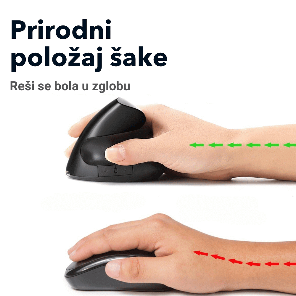 ergonomski bezicni vertikalni mis